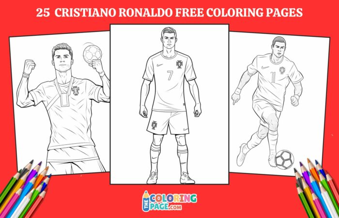 25 Cristiano Ronaldo Coloring Pages for kids