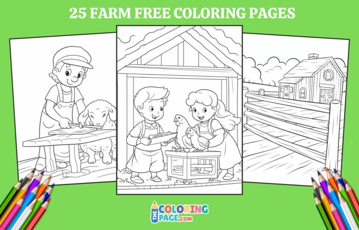 25 Farm Coloring Pages for kids