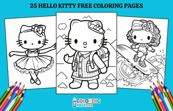 25 Hello Kitty Coloring Pages for kids