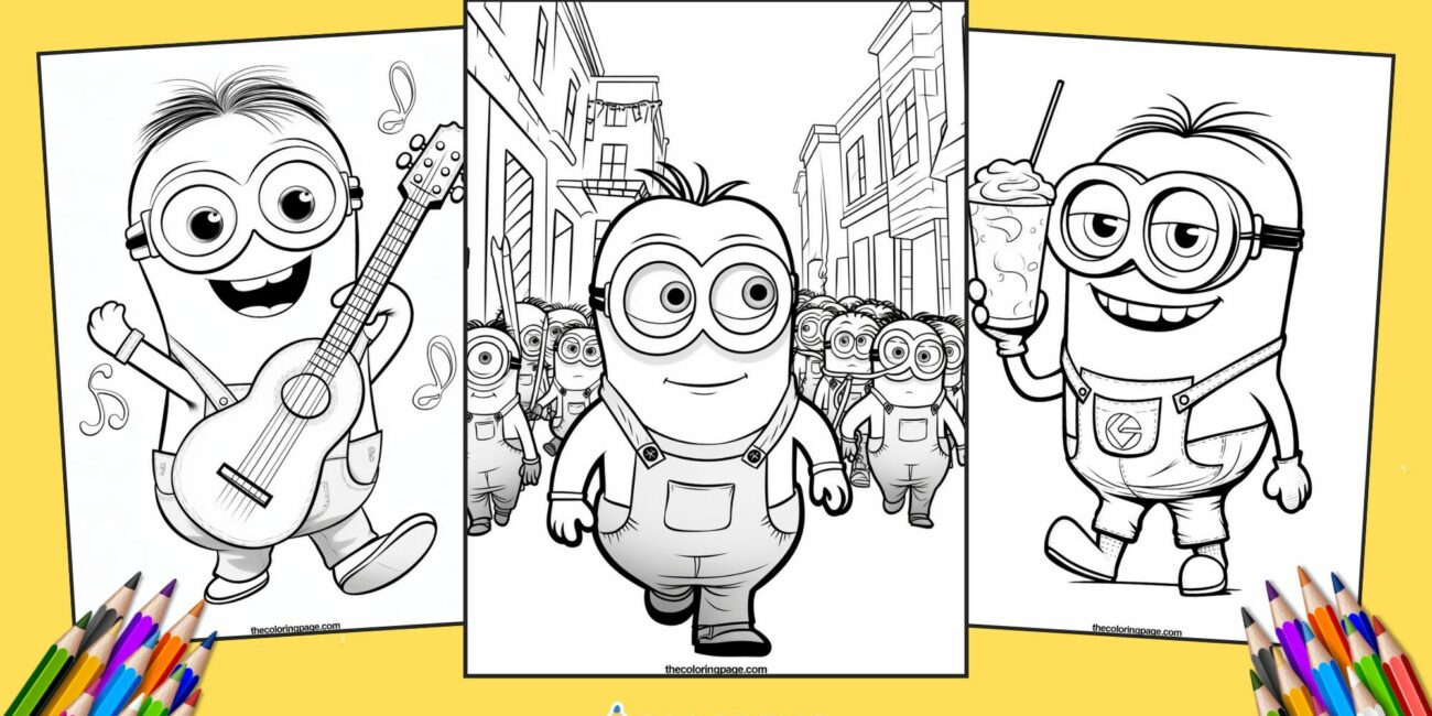 25 Minions Coloring Pages for kids