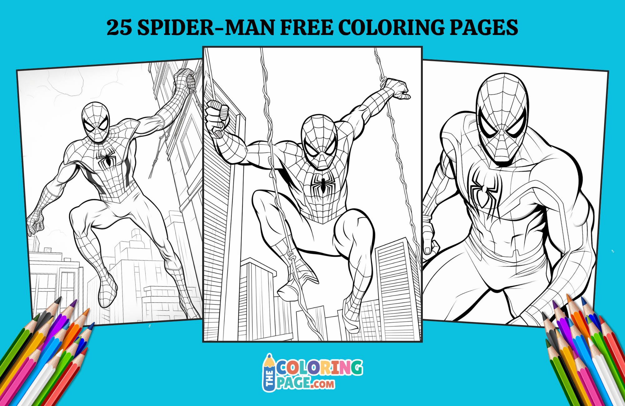 25 Spider Man Coloring Pages for kids