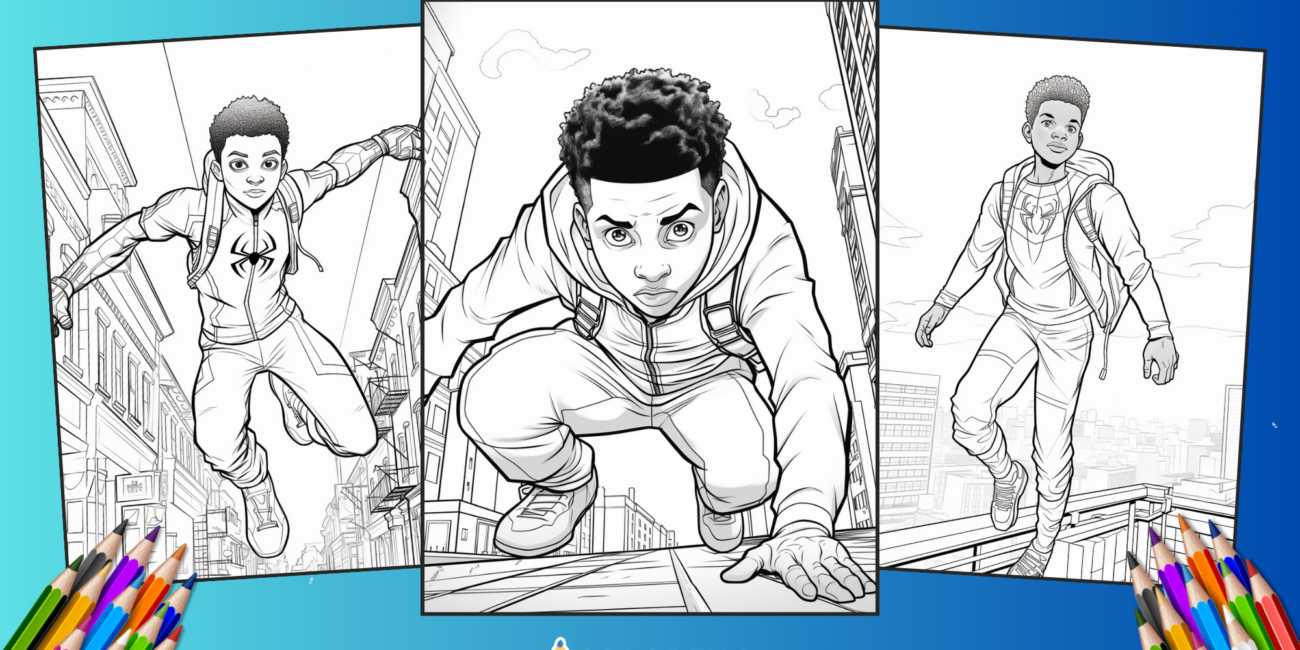 25 Spider-Man Miles Morales Coloring Pages for kids