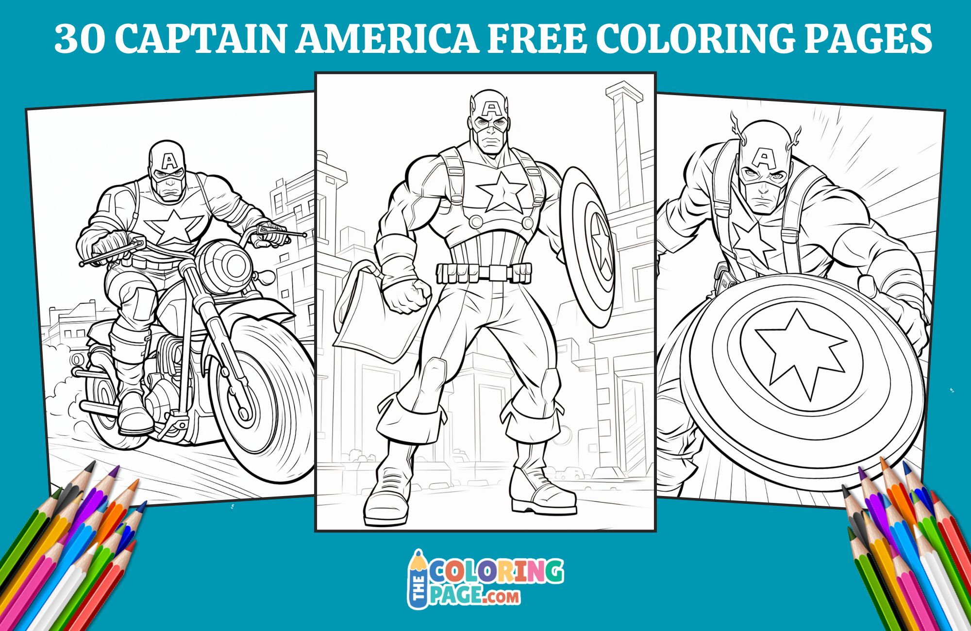 30 Free Captain America Coloring Pages for kids