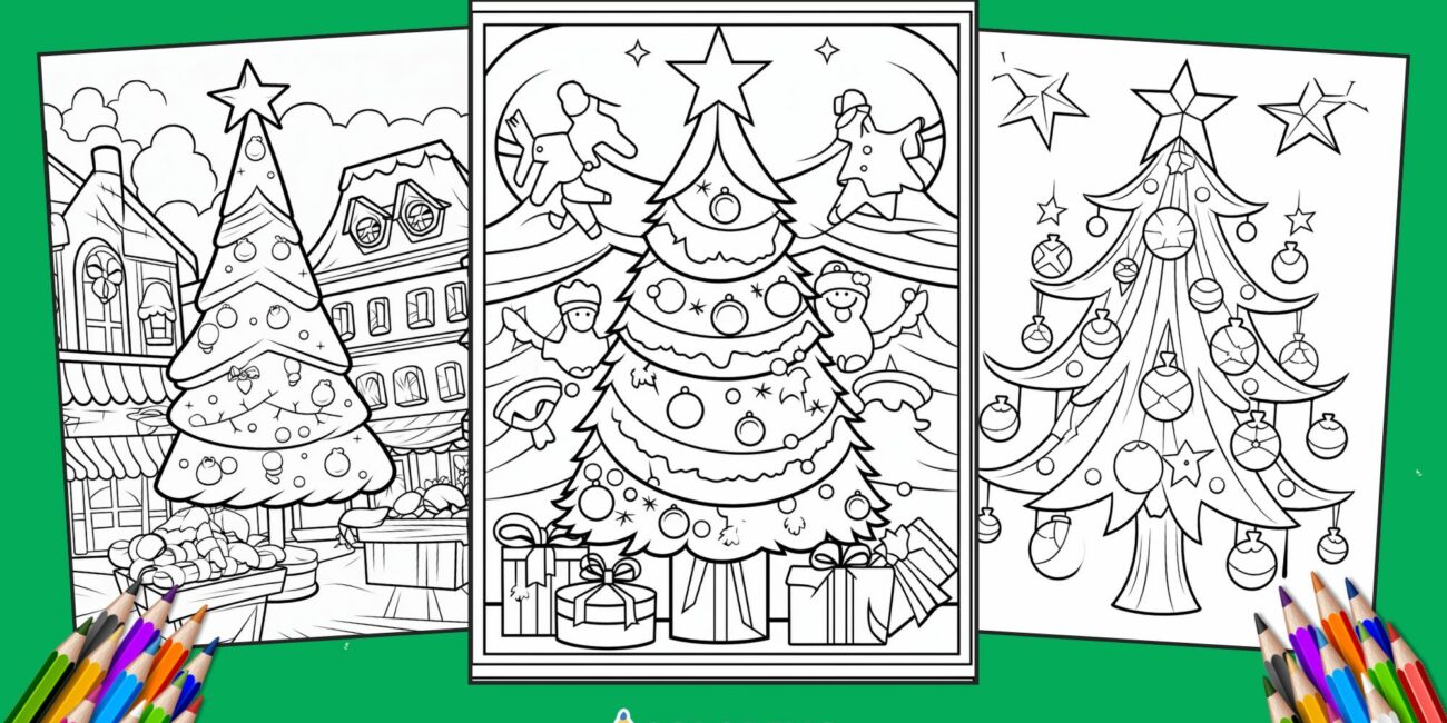 30 Free Christmas Tree Coloring Pages for kids