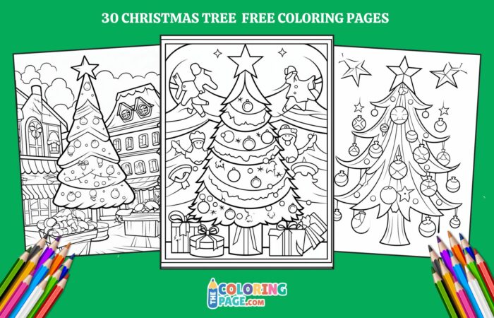 30 Free Christmas Tree Coloring Pages for kids