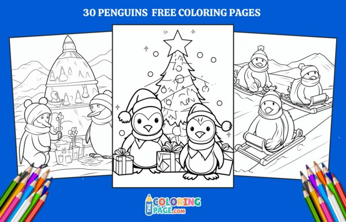 30 Free Penguins Coloring Pages for kids
