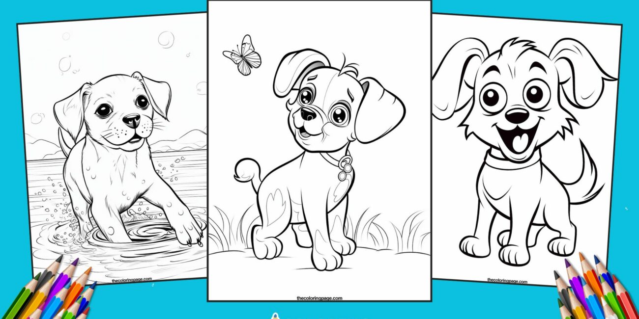 40 Dogs Coloring Pages for kids
