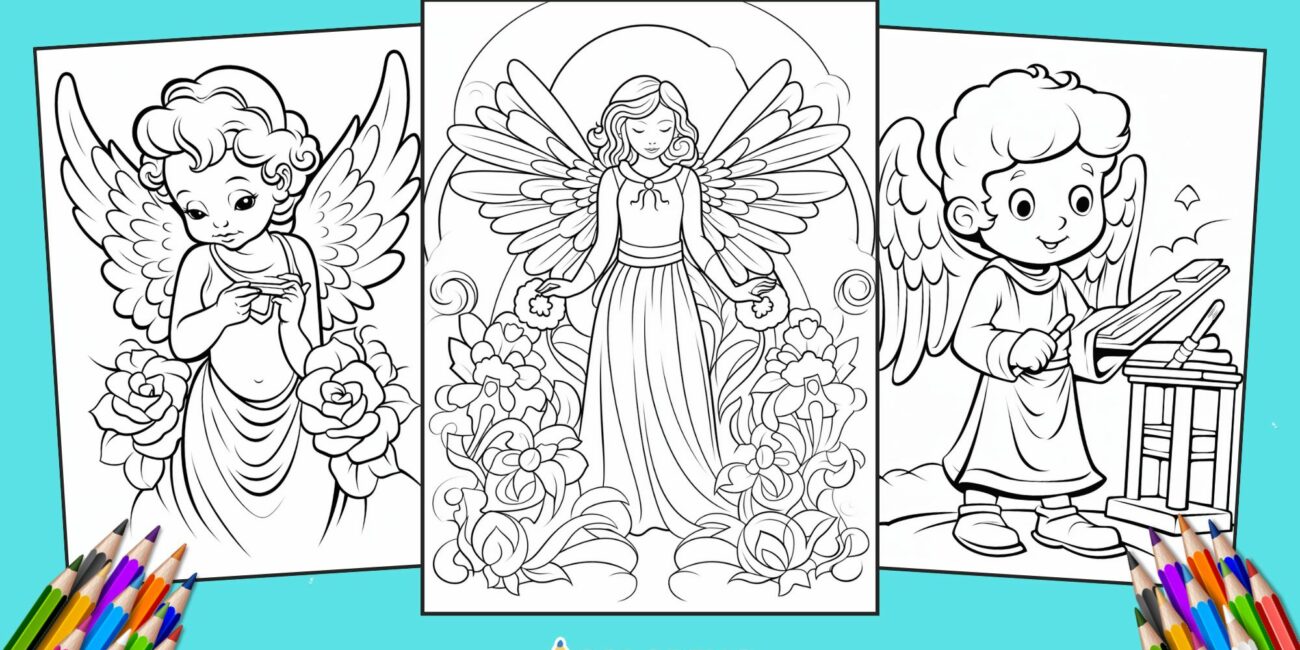 50 Angel Coloring Pages for kids