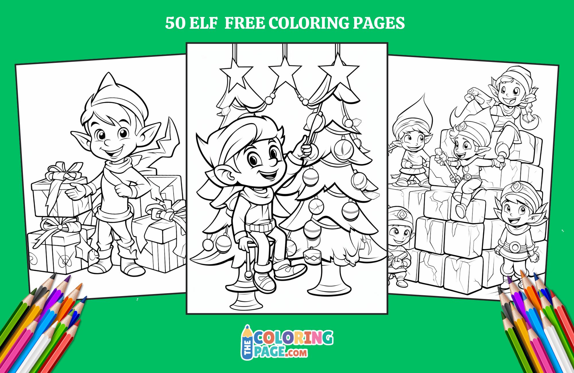 50 Free Elf Coloring Pages for kids