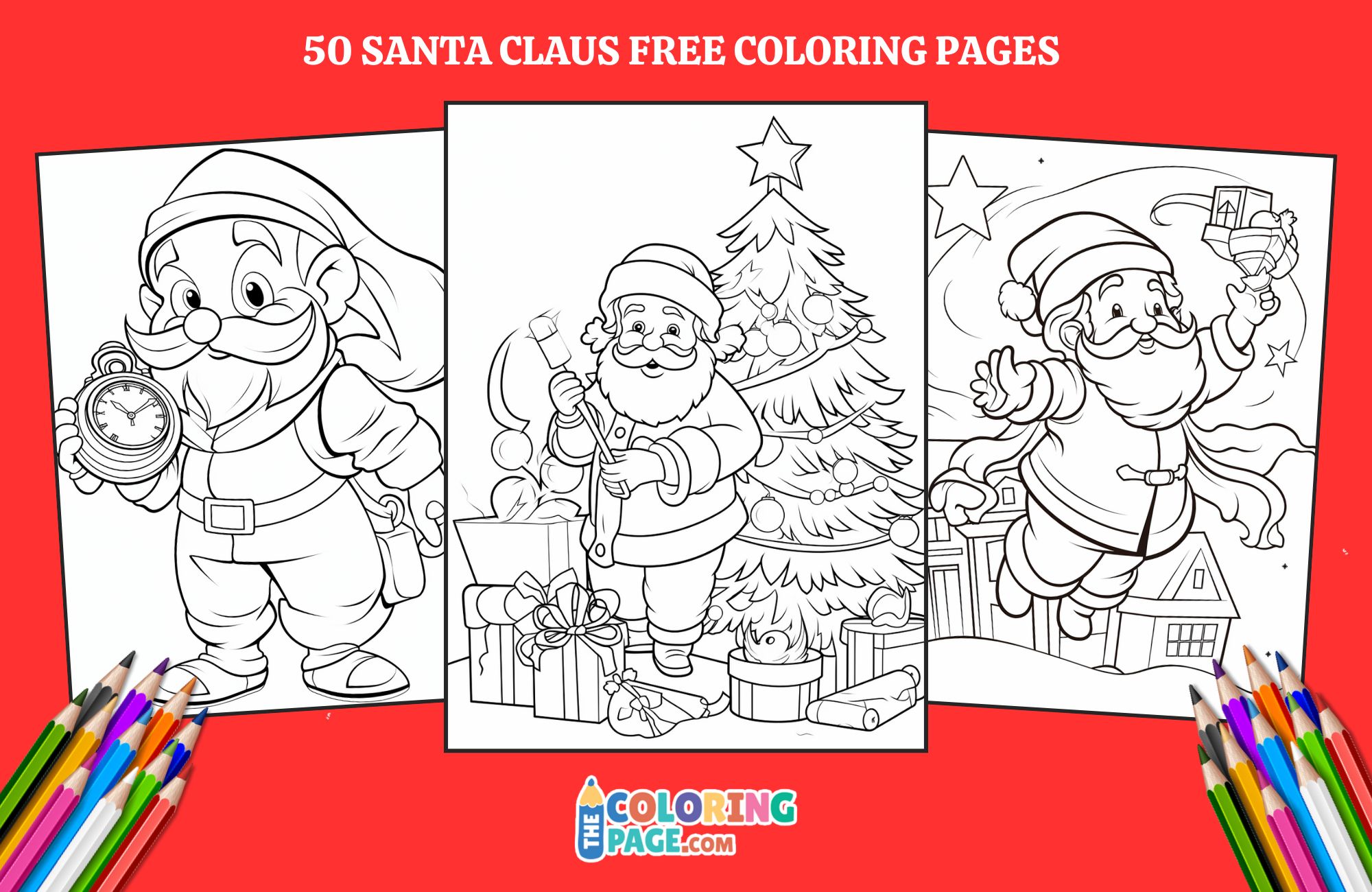 50 Free Santa Claus Coloring Pages
