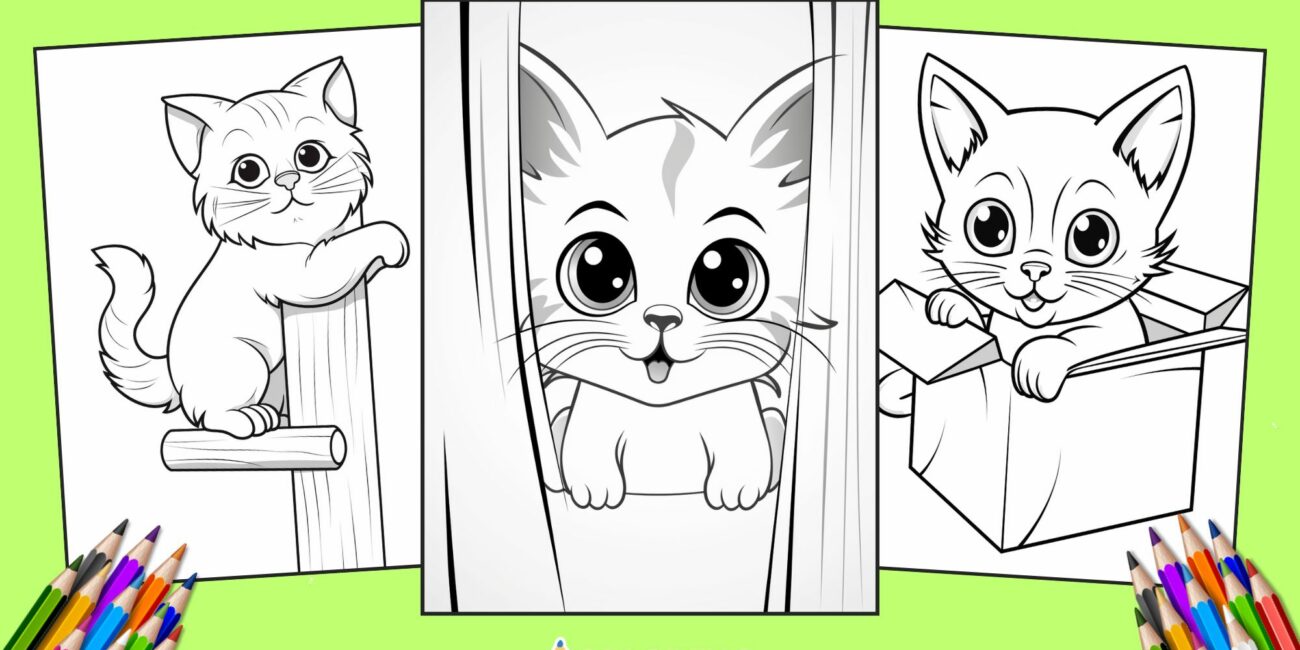 65 Cat Coloring Pages for kids