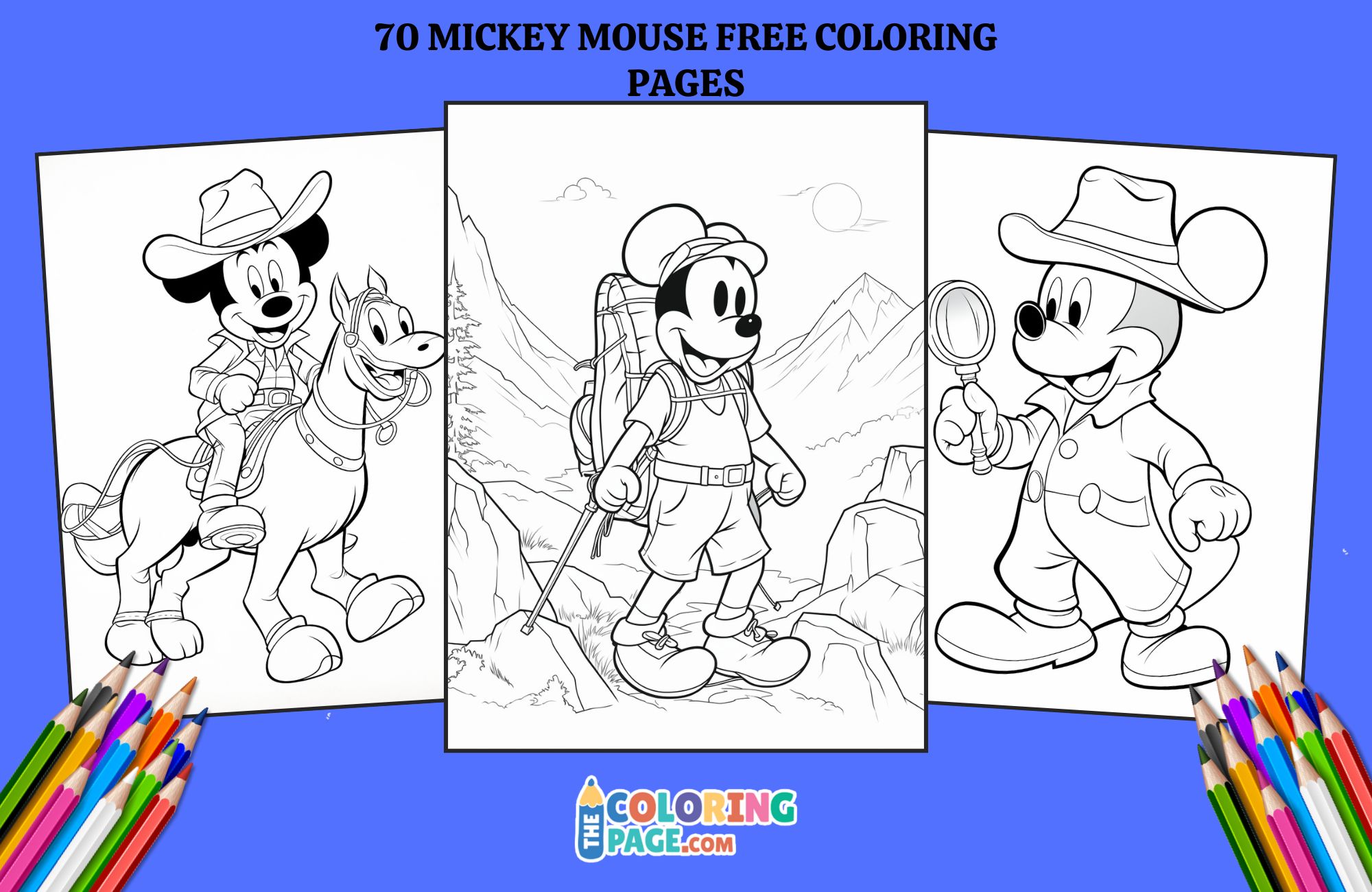 70 Mickey Mouse Coloring Pages for kids