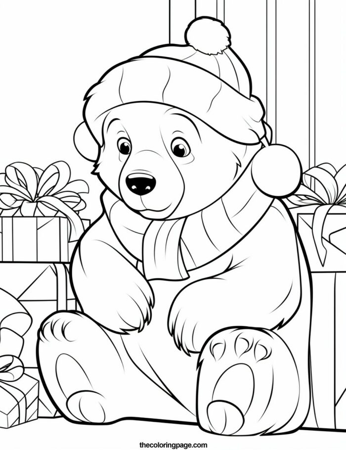 10 Polar Bear Christmas Coloring Pages to Spread Holiday Cheer