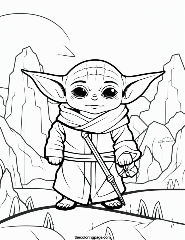 25 Baby Yoda Coloring Pages for kids - Free Download - TheColoringPage