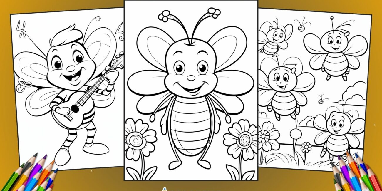 30 Free Bee Coloring Pages