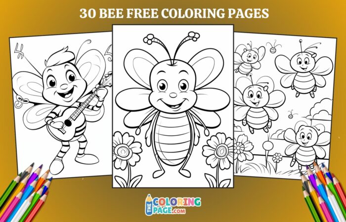30 Free Bee Coloring Pages