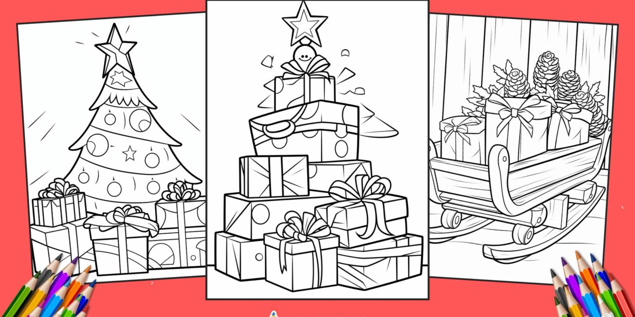 30 Free Christmas Presents Coloring Pages for kids