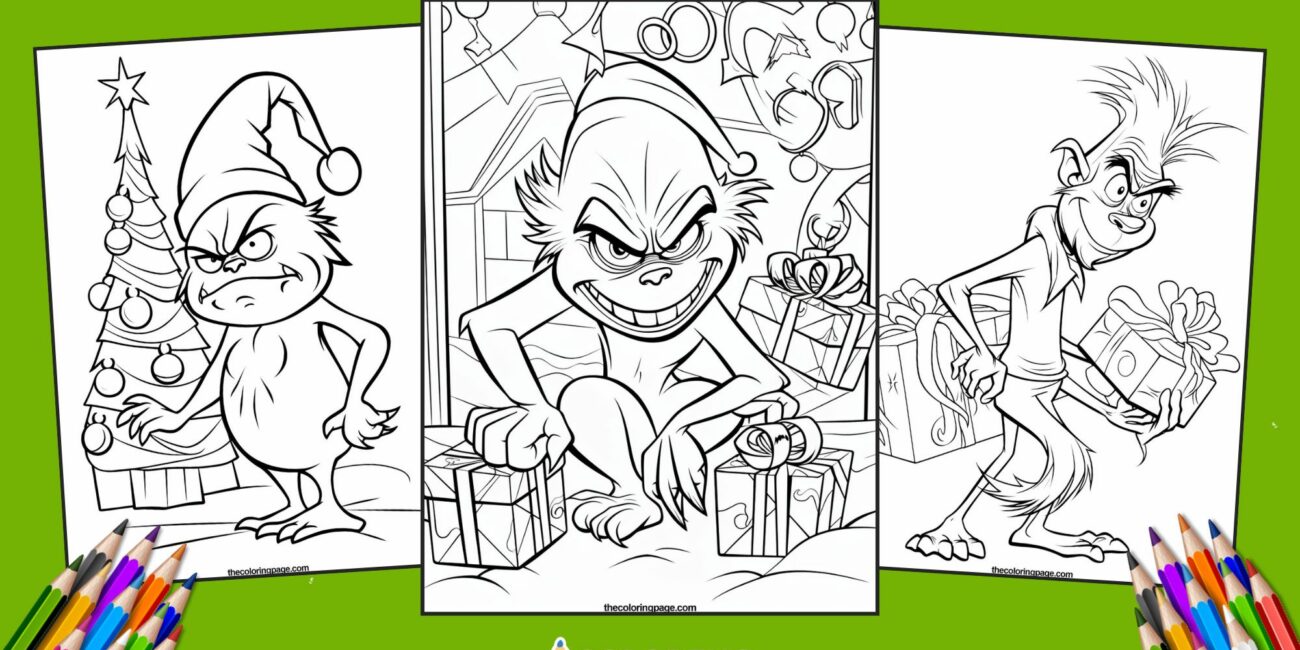 30 Free Grinch Coloring Pages for kids