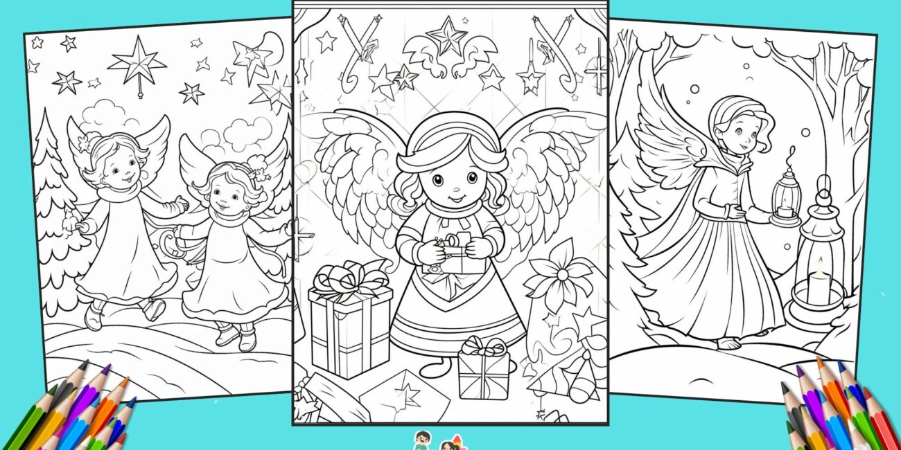 35 Free Angel Christmas Coloring Pages