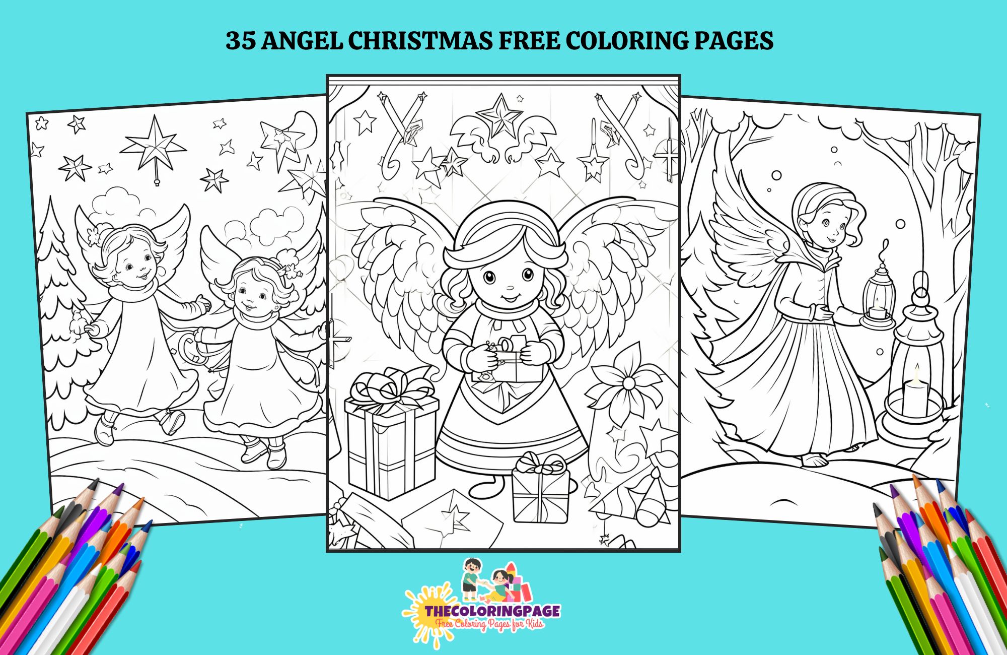 35 Free Angel Christmas Coloring Pages