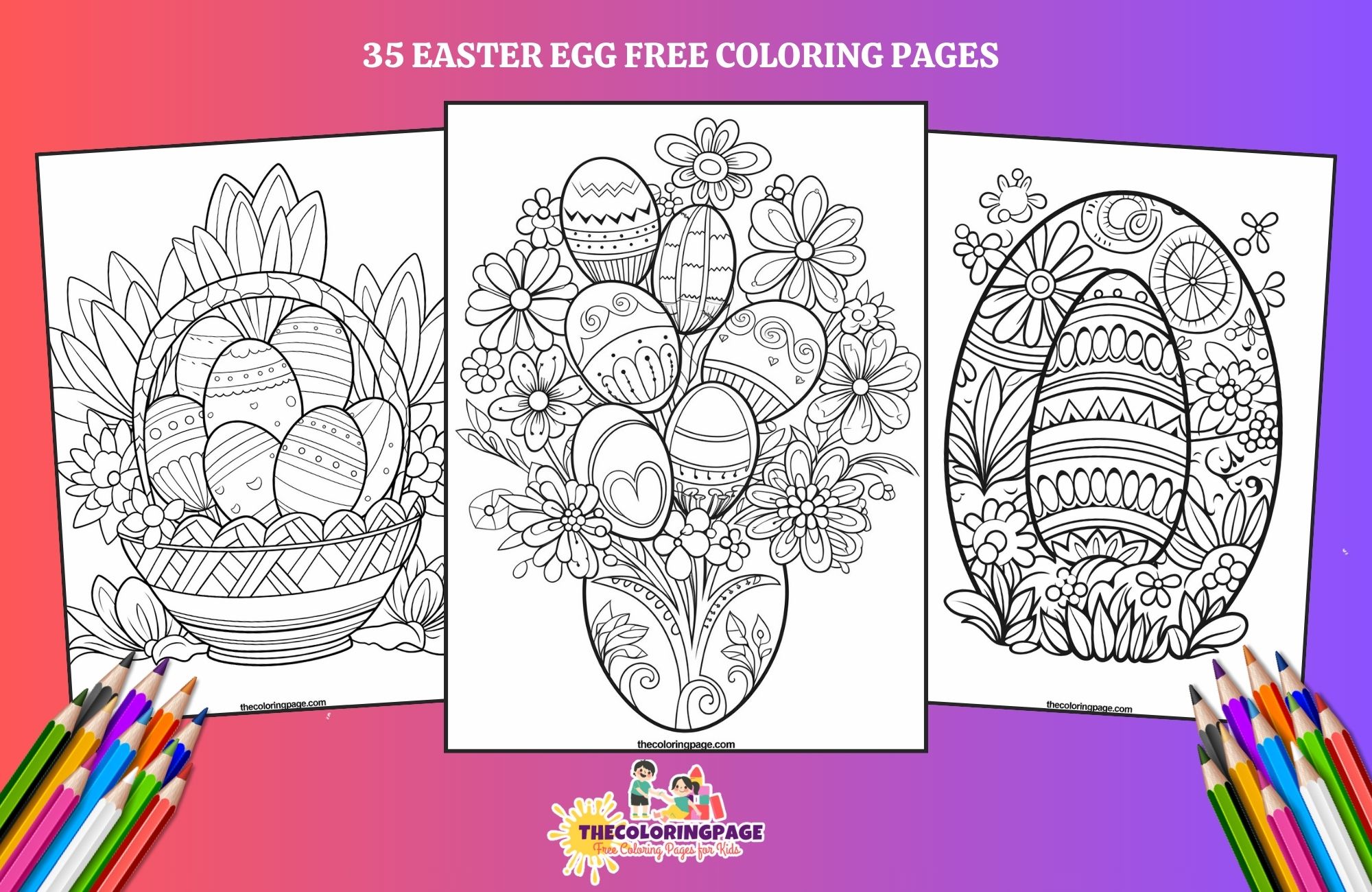 35 Free Easter Egg Coloring Pages For Kids