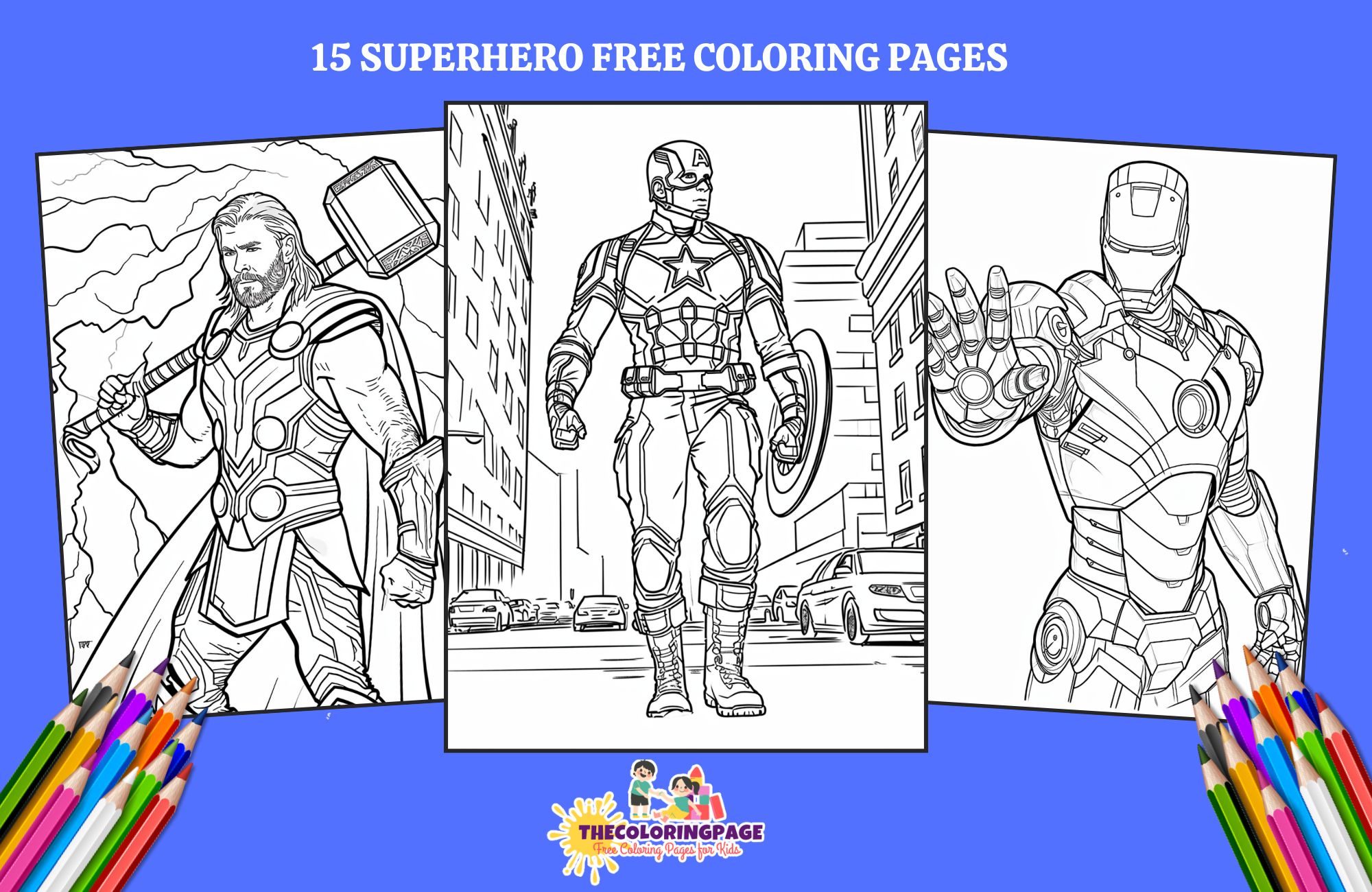 15 free superhero coloring pages to inspire your child's creativity