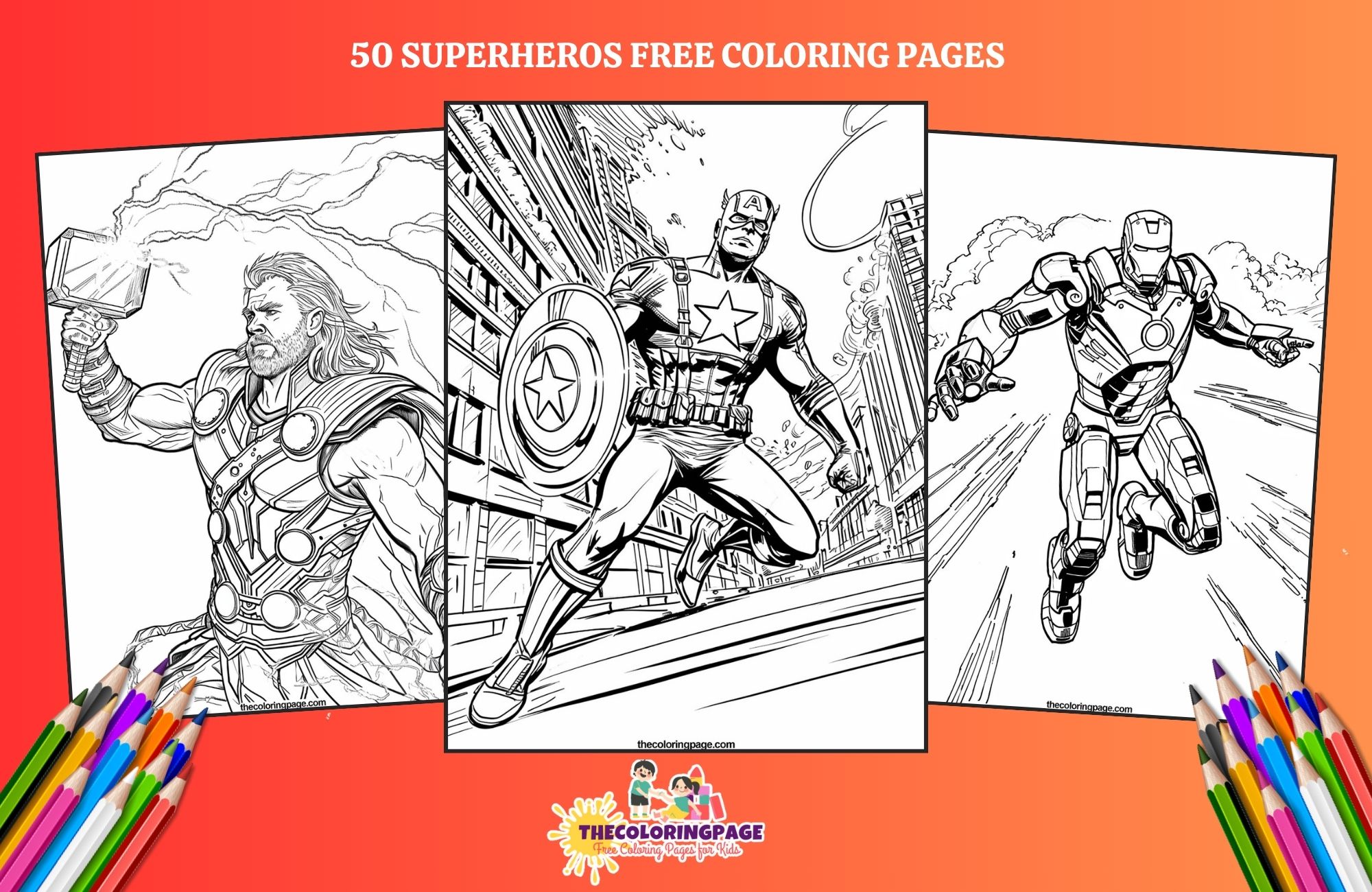 50 Free Superheroes Coloring Pages