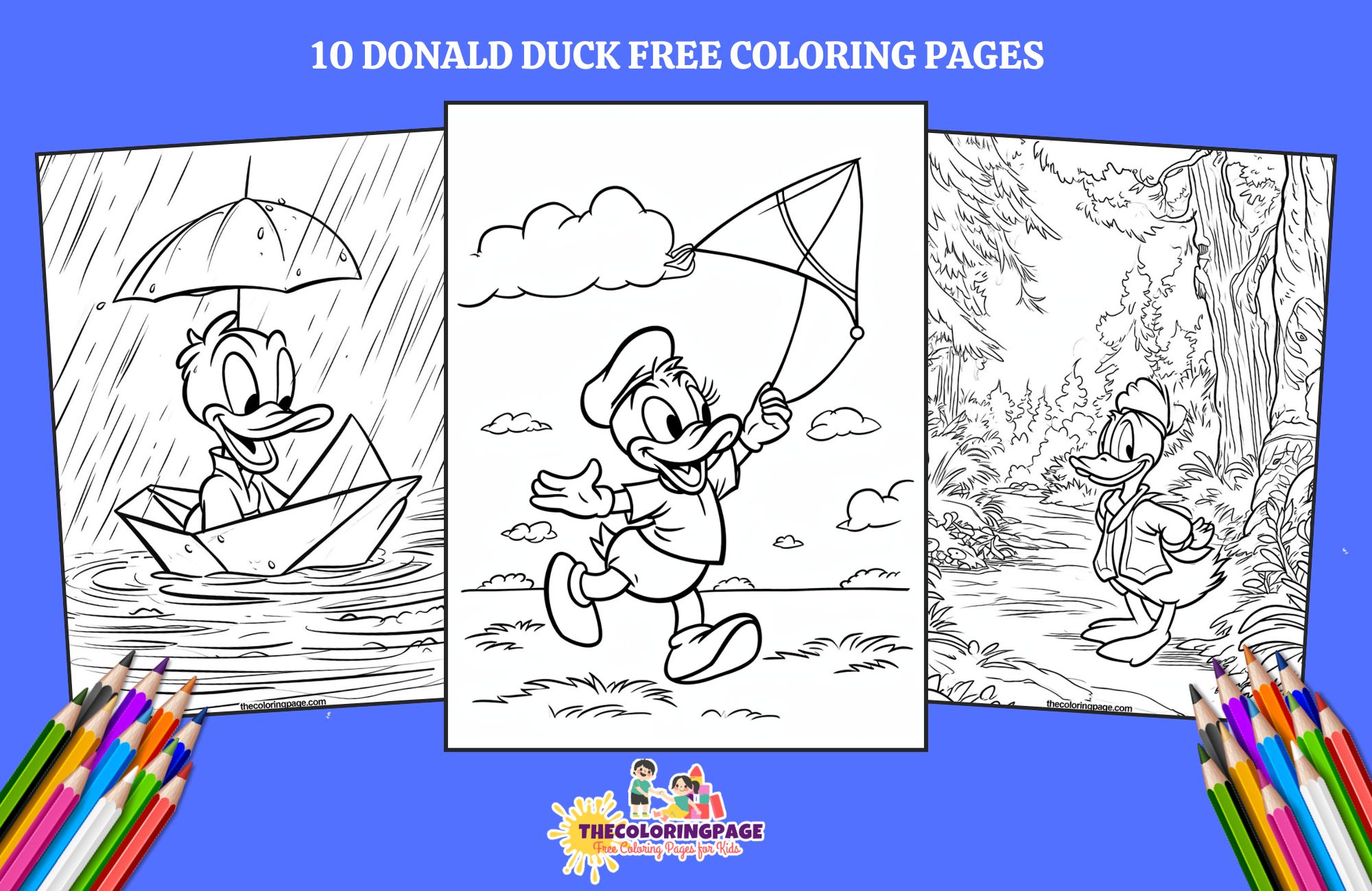 Coloring Adventure: 10 Free Donald Duck Coloring Pages for Kids