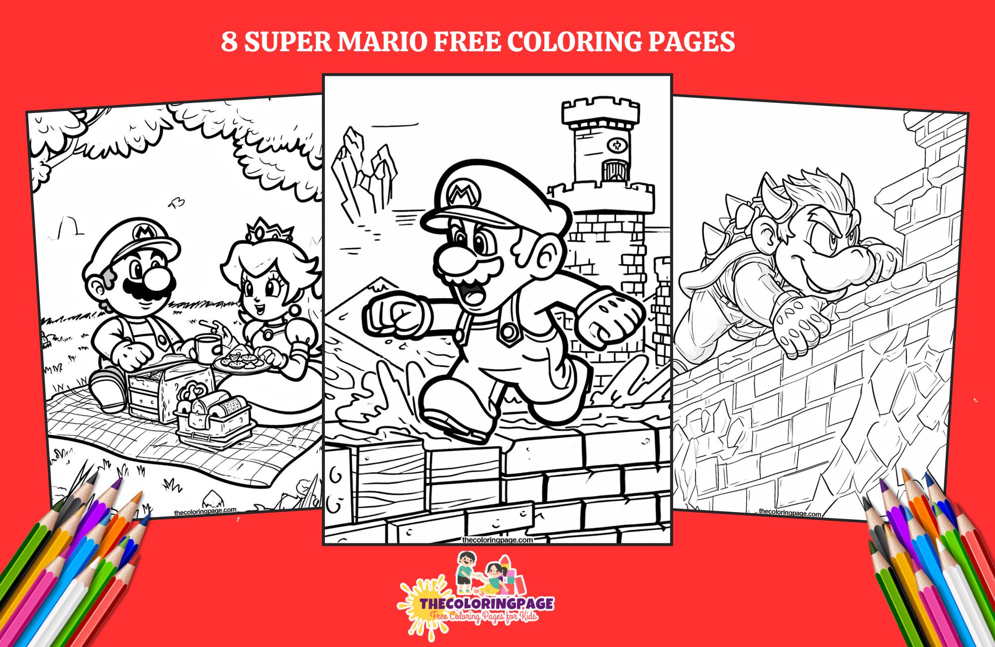 Explore Mario's World 8 Free Super Mario Coloring Pages