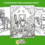 Free 10 Minecraft Coloring Pages A Treasure for Game Lovers