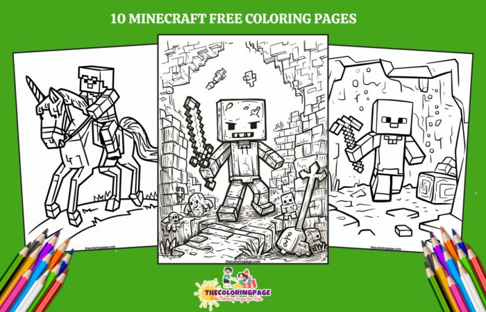 Free 10 Minecraft Coloring Pages A Treasure for Game Lovers