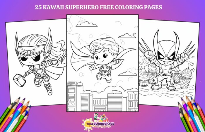 25 Free Kawaii Superhero Coloring Pages For