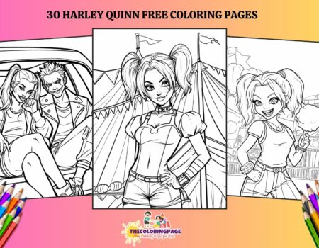 30 Free Harley Quinn Coloring Pages Dive into the Madness