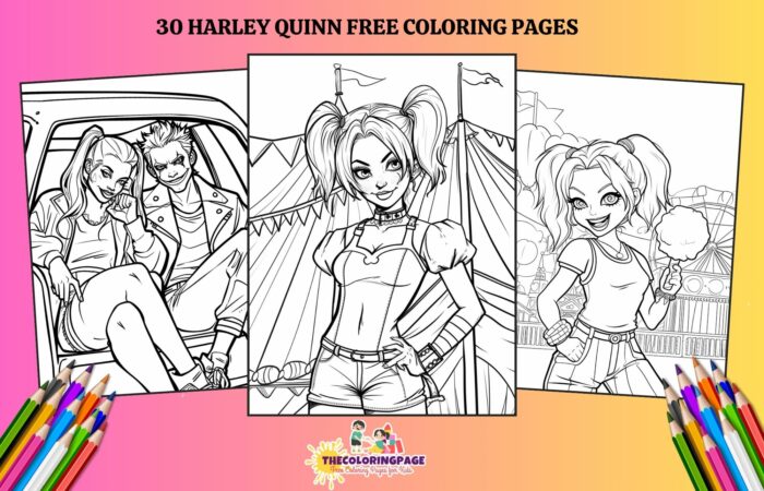 30 Free Harley Quinn Coloring Pages Dive into the Madness