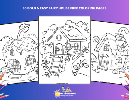 30 Free Bold & Easy Fairy House Coloring Pages: A Magical Coloring Adventure!