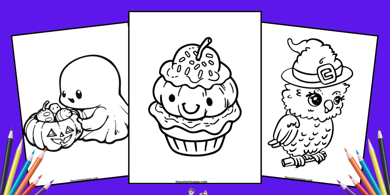 25 Free Bold & Easy Cute Halloween Coloring Pages for Kids: A Spooky-Cute Coloring Adventure!