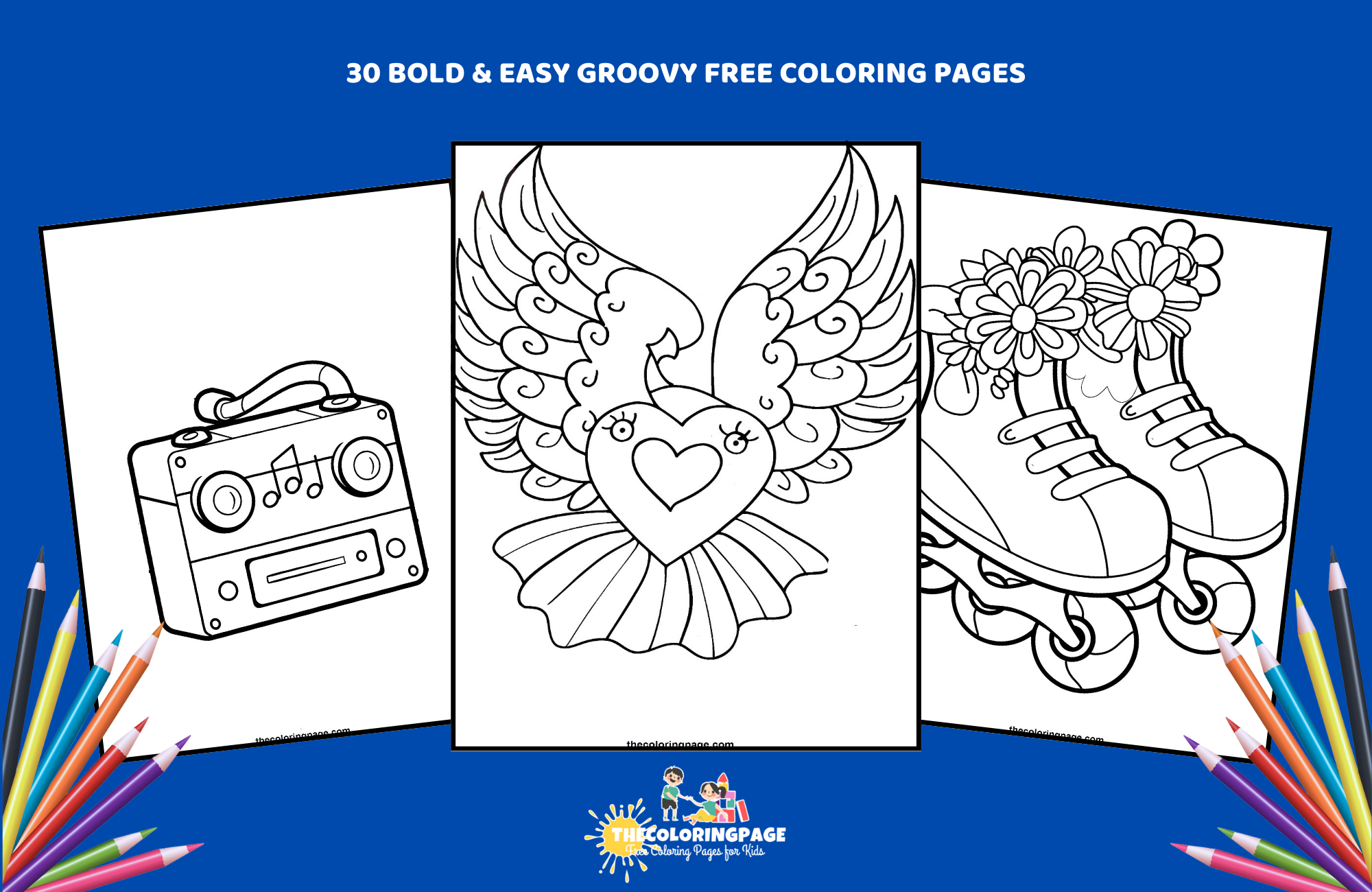 30 Free Bold & Easy Groovy Coloring Pages for Kids: A Funky and Fun Coloring Adventure!