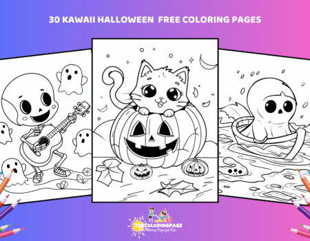 30 Free Kawaii Halloween Coloring Pages: A Cute & Spooky Coloring Adventure!