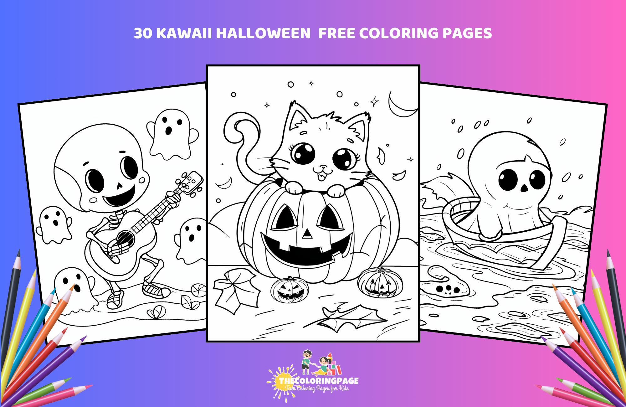 30 Free Kawaii Halloween Coloring Pages: A Cute & Spooky Coloring Adventure!