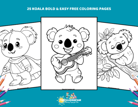 25 Free Bold & Easy Koala Coloring Pages for Kids: A Fun and Relaxing Coloring Adventure!