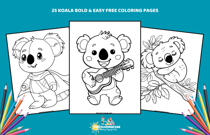 25 Free Bold & Easy Koala Coloring Pages for Kids: A Fun and Relaxing Coloring Adventure!