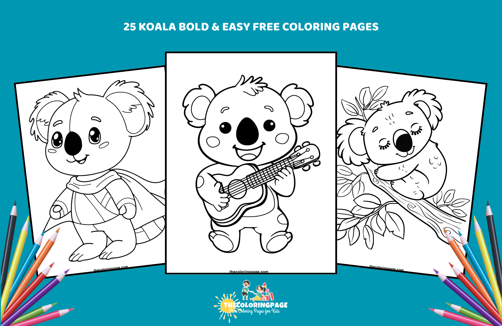 25 Free Bold & Easy Koala Coloring Pages for Kids: A Fun and Relaxing Coloring Adventure!