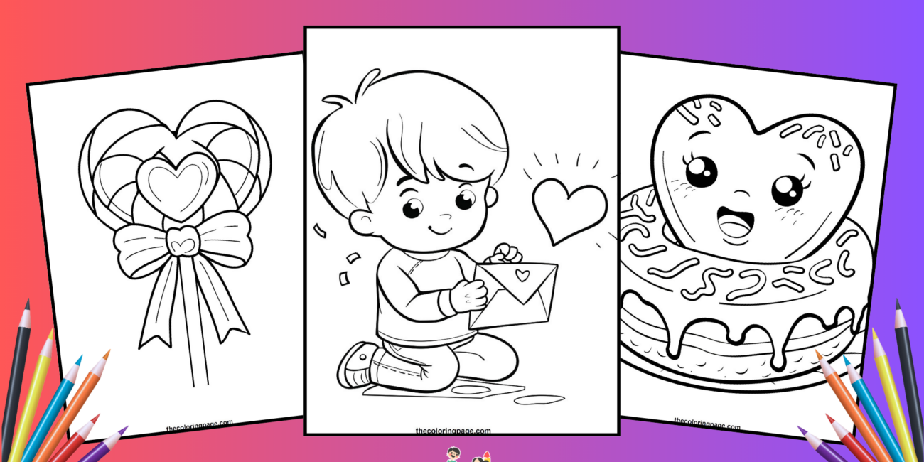 25 Free Valentine Bold & Easy Coloring Pages