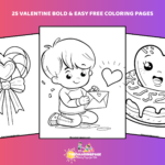 25 Free Valentine Bold & Easy Coloring Pages