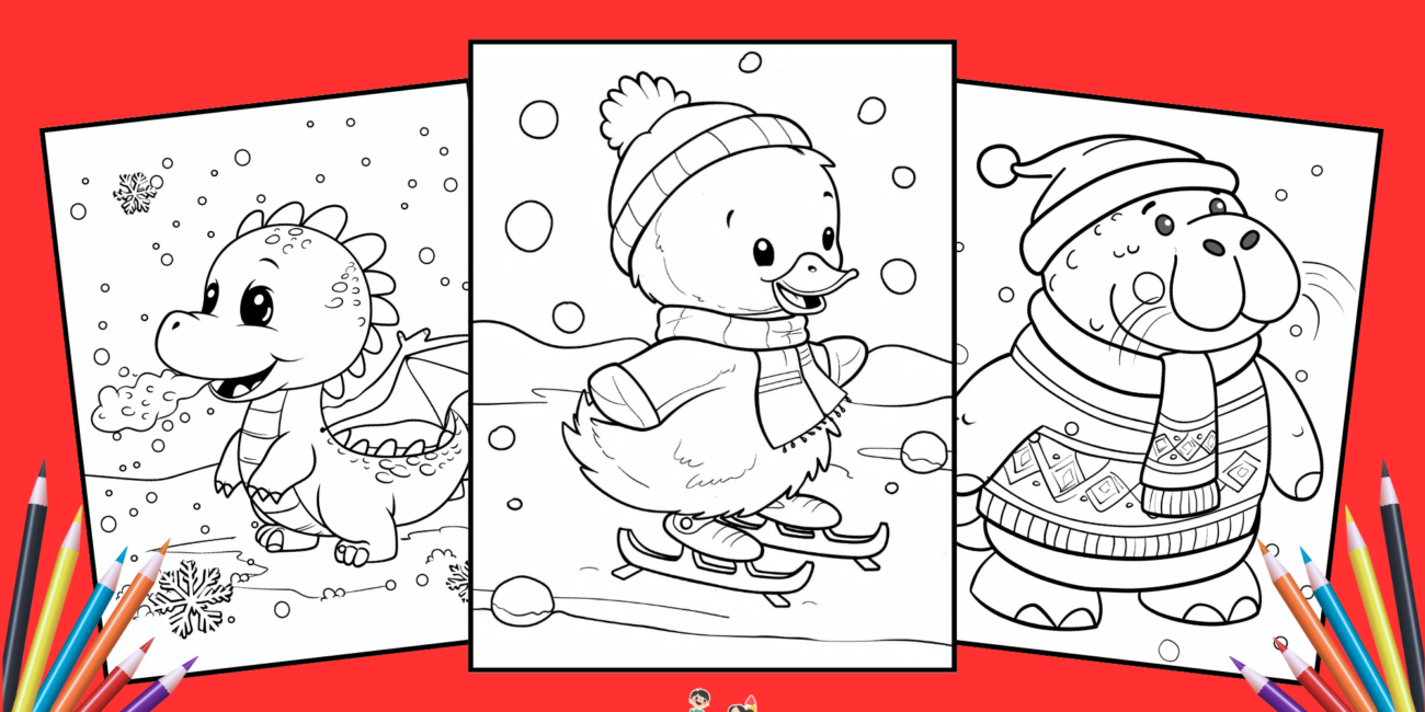 40 Free Animals Christmas Coloring Pages