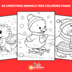 40 Free Animals Christmas Coloring Pages