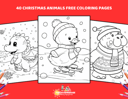 40 Free Animals Christmas Coloring Pages