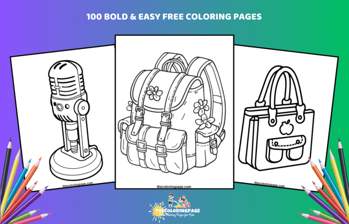 100 Free Bold & Easy Coloring Pages - Perfect for Kids