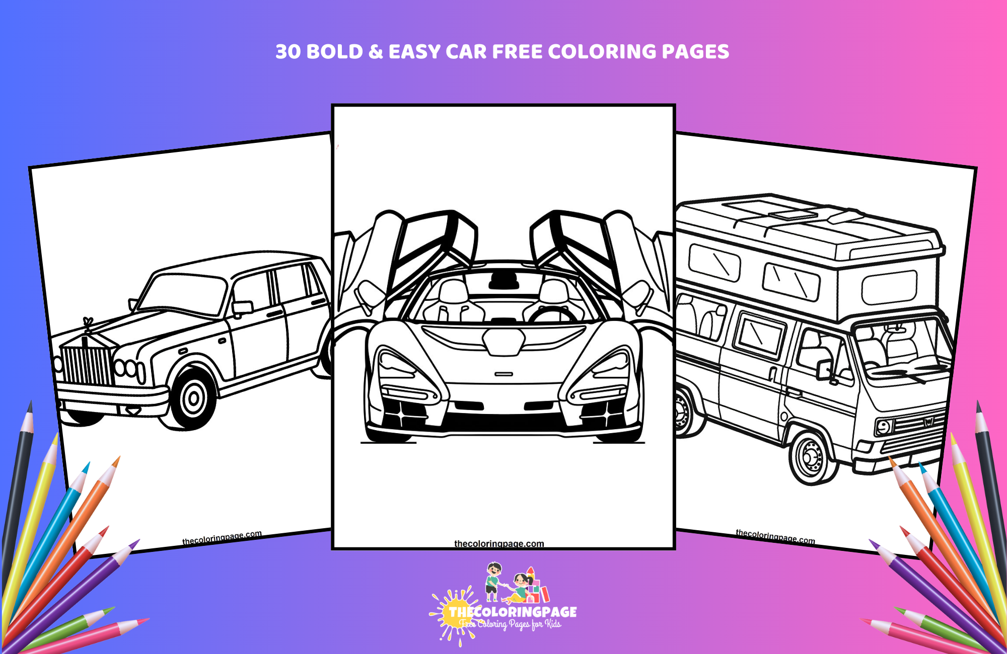 30 Free Bold & Easy Car Coloring Pages For Kids - Where Imagination Takes Flight