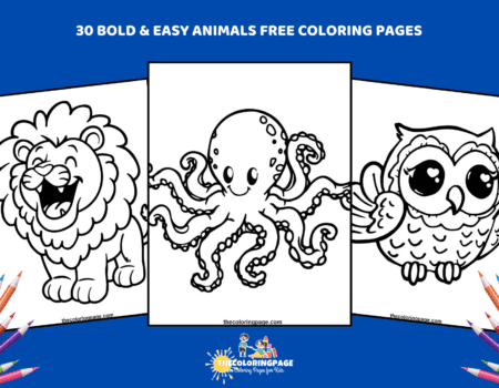 30 Free Bold & Easy Animals Coloring Pages - Download and Enjoy